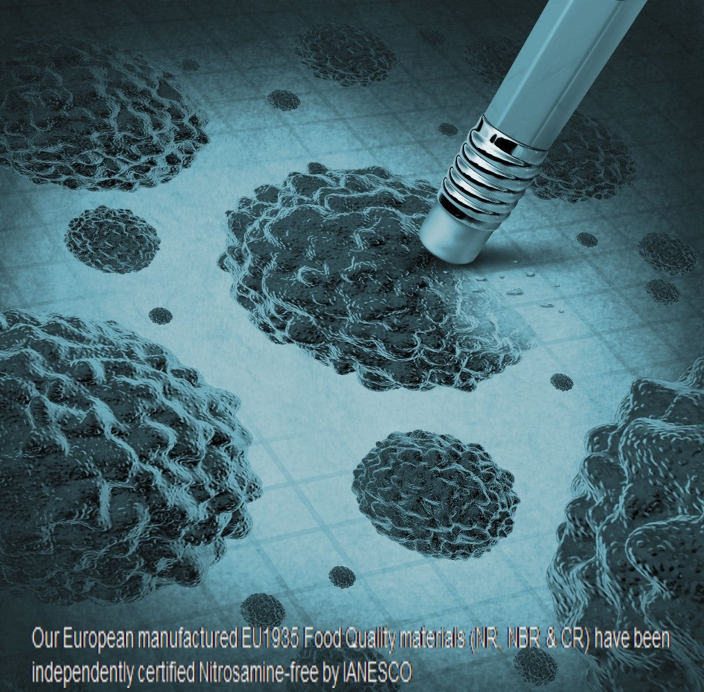 Nitrosamine-free Blue Metal Detectable Rubber