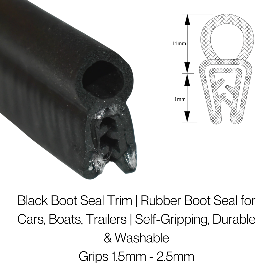 COR 2193 Top Seal Edge Trim with Sponge Bulb & Self-Grip – 23mm x 10mm, Fits 1mm–2.5mm Panels - Corseal