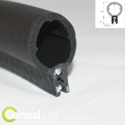 COR 2380 PVC Top Seal with Sponge Bulb and Self Grip Seal - Corseal