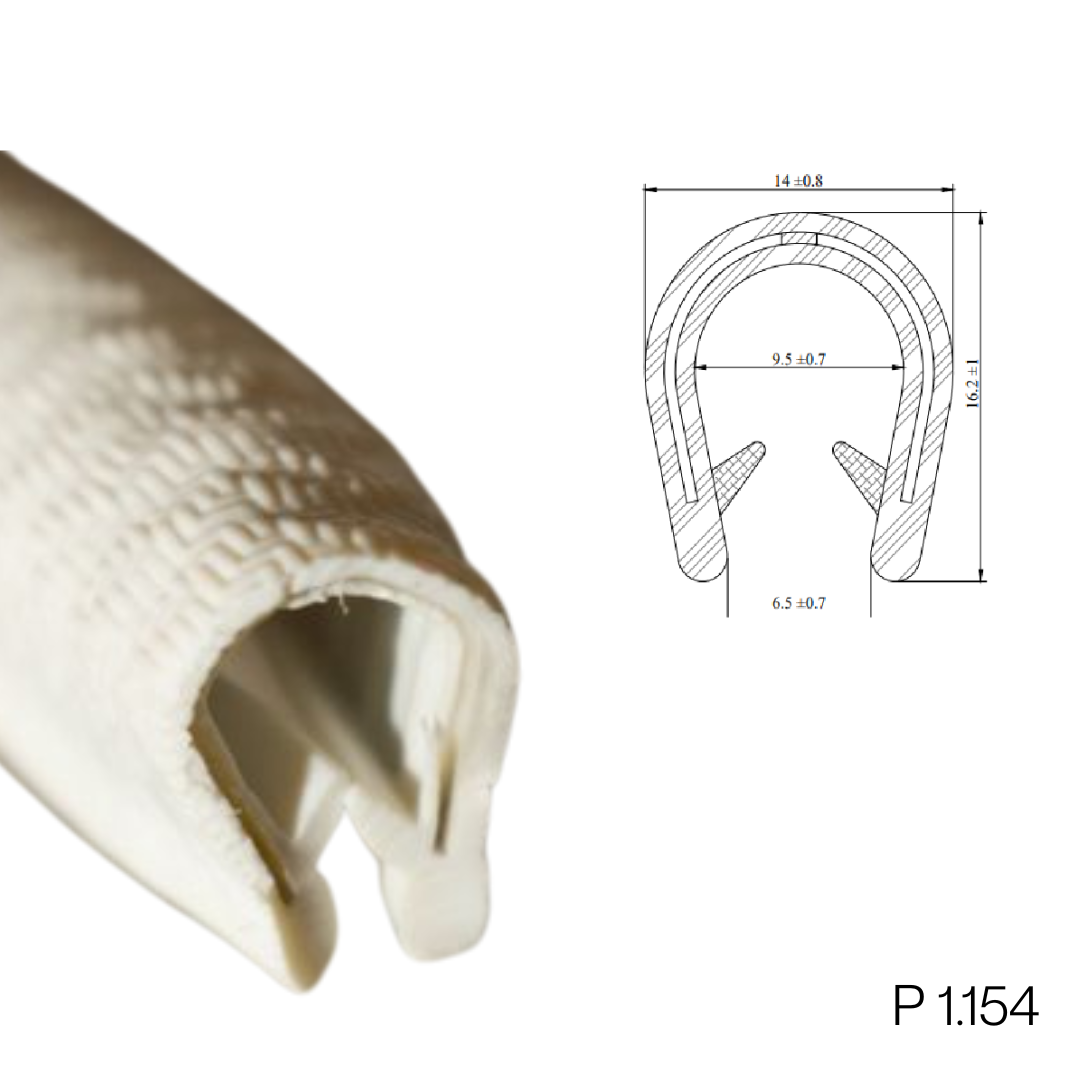 COR P 1.154 Wide Grip U-Channel Edge Trim – Bright White Finish (Fits 5mm–10mm Material) - Corseal