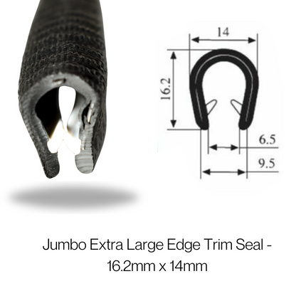 COR P1.036 Wide Grip U-Channel Edge Trim – Black Finish (Fits 5mm–10mm Material) - Corseal