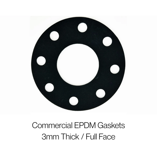 3mm Commercial EPDM Full Face Gasket – 10'- 24' Durable Rubber Seal for Industrial Applications - Grades 150, 300, PN16 - Various Sizes - Corseal
