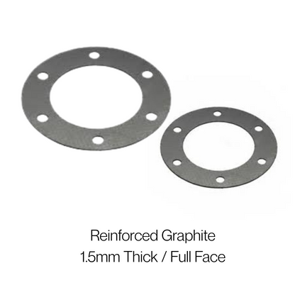Reinforced Graphite Gaskets 1.5mm Thick | Full Face | 1/2' to 24' | Pumps, compressors and pipe joints