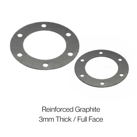Reinforced Graphite Gaskets | 3mm Thick | 1/2-24' | Full Face |
