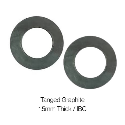 Tanged Graphite Gasket 1.5mm thick | IBC | 1/2'-24' | High Temp & Chemical Resistant | Stainless Steel Tanged Insert - Corseal