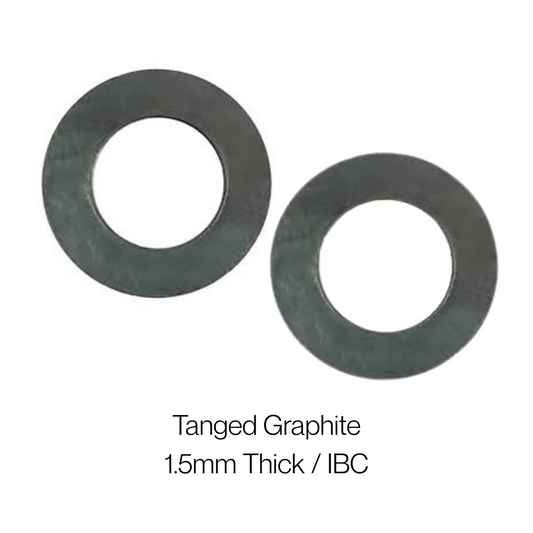 Tanged Graphite Gasket 1.5mm thick | IBC | 1/2'-24' | High Temp & Chemical Resistant | Stainless Steel Tanged Insert