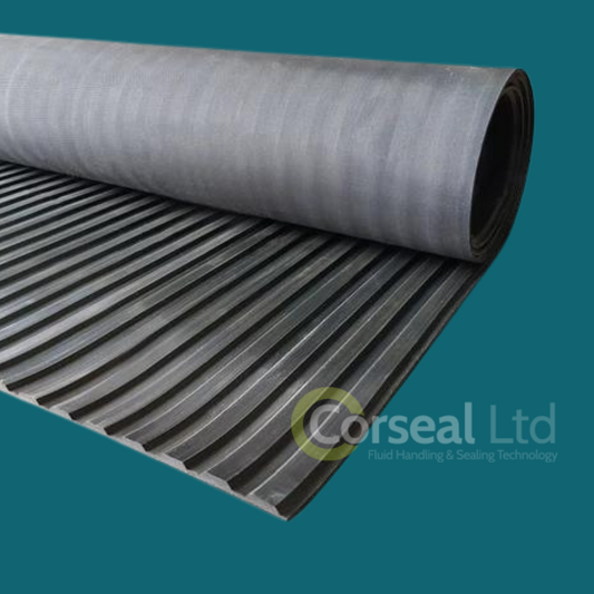 Broad Ribbed/fluted Rubber Matting - Corseal