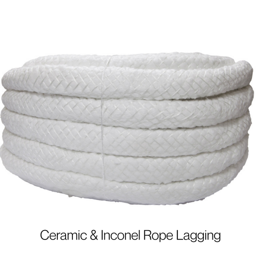 Ceramic Fibre Rope Lagging with Glass/Inconel Braid – High Temperature Insulation | 25m Coils - Corseal