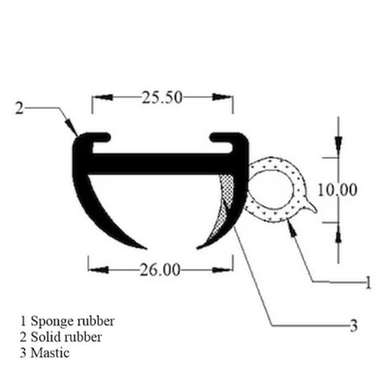 COR20 Caravan & Motorhome Window Rubber Seal with Grey or white Insert – Fits 26mm Panels - Corseal